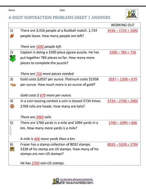 4 digits subtraction|4 digit subtraction word problems.